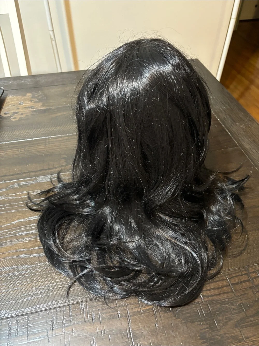 Classic Black Women's Synthetic Wig with Side-Swept Bangs